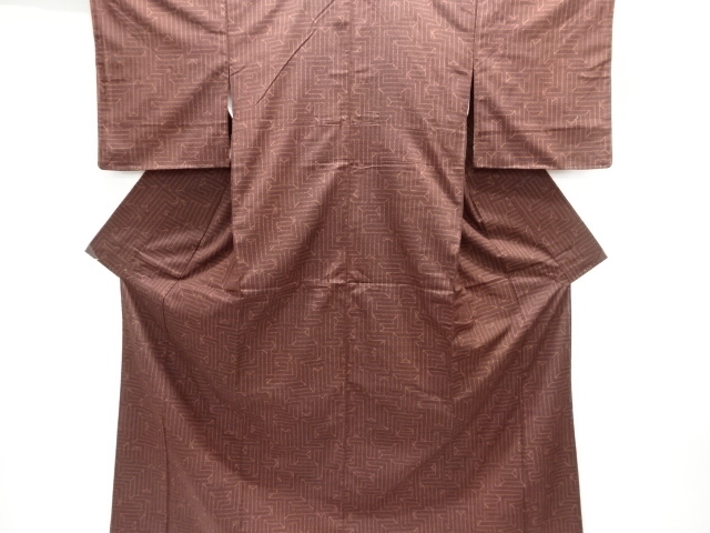 JAPANESE KIMONO / TOKAMACHI TSUMUGI / WOVEN GEOMETRIC